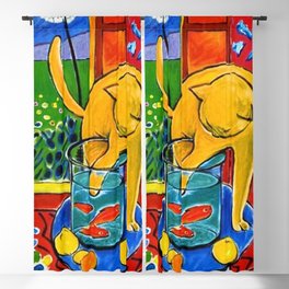 Henri Matisse - Cat With Red Fish still life painting Blackout Curtain