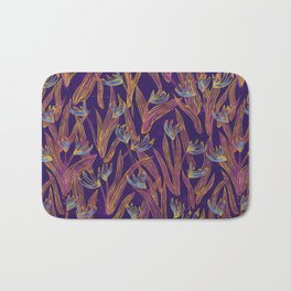 Cosmic Kangaroo Paw Bath Mat | Violet, Pattern, Botanical, Elegant, Australian, Watercolor, Floral, Otherworldly, Maximalism, Homedecor 