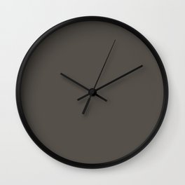 Root Brown Grey Solid Color Sherwin Williams 2021 Color of the Year Urbane Bronze SW 7048 Wall Clock