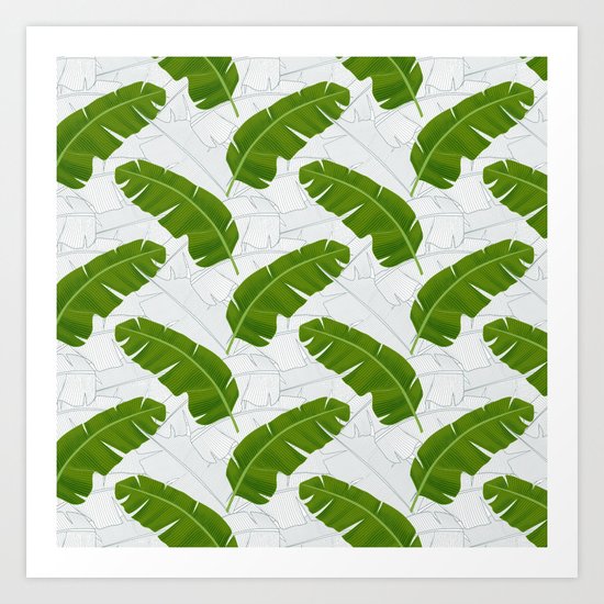 Banana Leaves_ Bg White Art Print