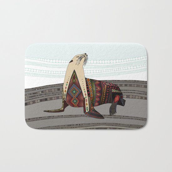 sea lion mono Bath Mat