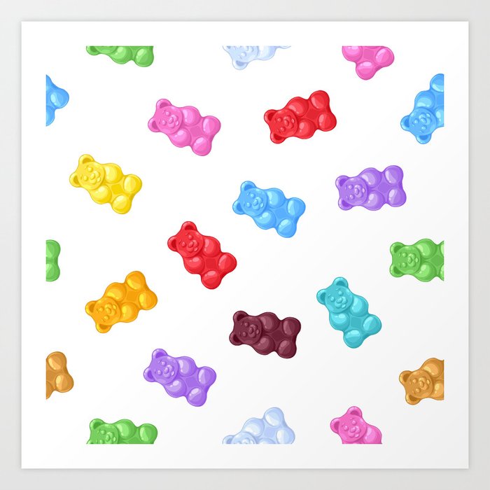 Rainbow Gummy Bears Art Print by NewburyBoutique