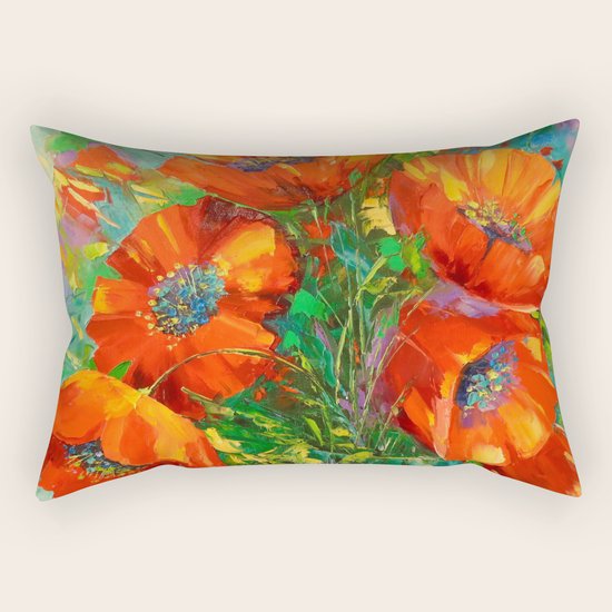 Poppies Rectangular Pillow