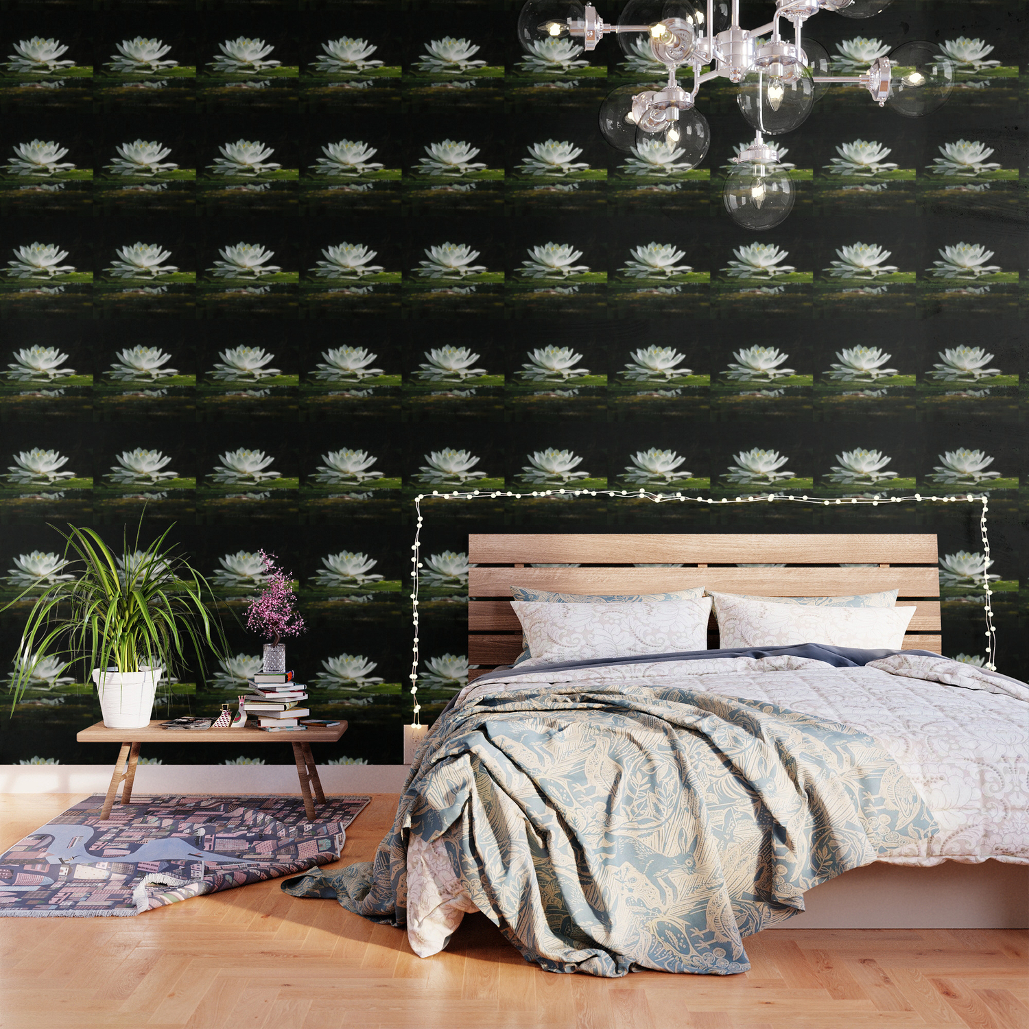 One Lonely Lily Pad Bloom In The Channel Wallpaper By