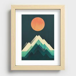 Ablaze on cold mountain Recessed Framed Print