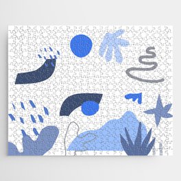 Blue Beach Vibes Matisse Inspired Jigsaw Puzzle