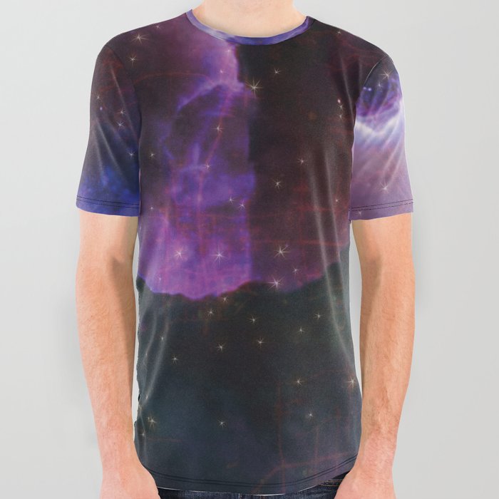 Cool Outer Space Print Galaxy Lover Pattern All Over Graphic Tee