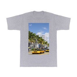 Yellow Cabs On Ocean Drive T Shirt