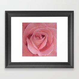 Decorative  pastel powdered pink rose center pixel art Framed Art Print