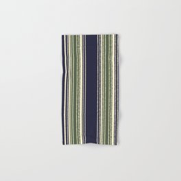 Navy blue and sage green stripes Hand & Bath Towel