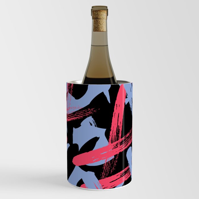 mock graffiti_hot pink and blue Wine Chiller