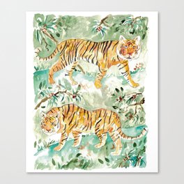 Tiger Painting Wall Poster Watercolor Canvas Print