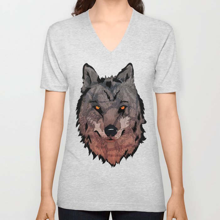 Wolf Mother V Neck T Shirt