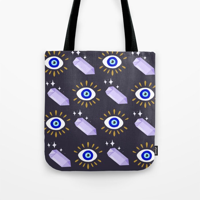 Amethyst and Evil Eye Tote Bag