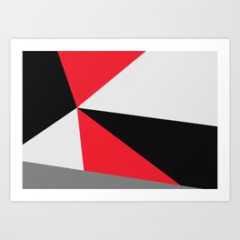 Rays, Minimal Abstract Triangle Red and Black Art Print