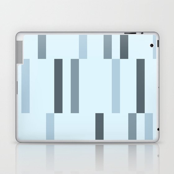 Retro Abstract Art Lines Light baby Blue Laptop & iPad Skin