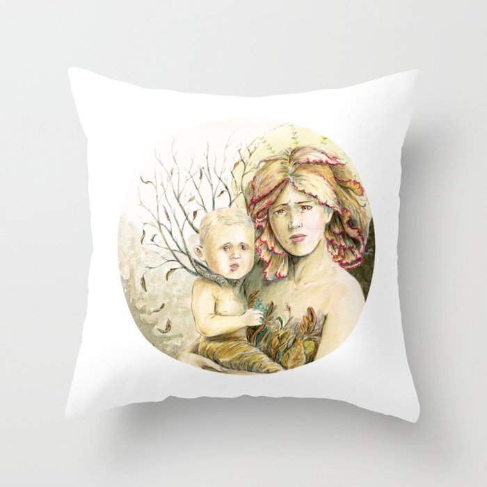 Mother Earth to her child Throw Pillow