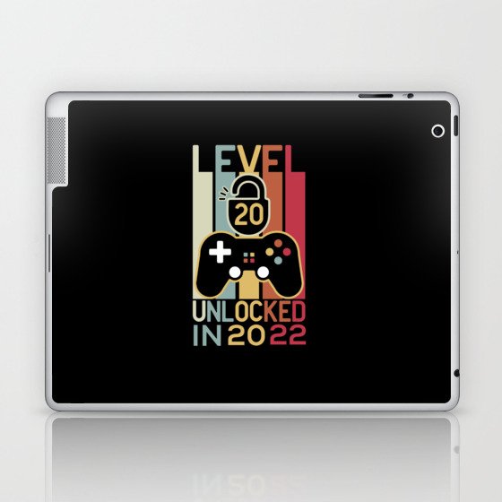 Level 20 unlocked in 2022 gamer 20th birthday gift Laptop & iPad Skin