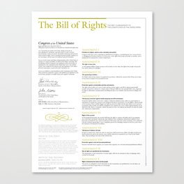 The Bill of Rights (extended version) Canvas Print