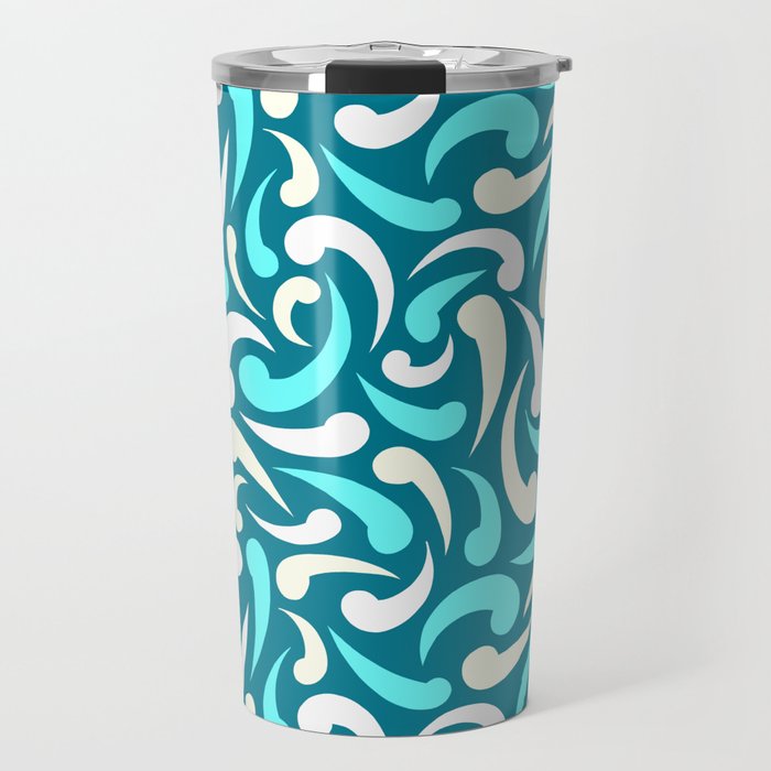 Turquoise Abstract Swirls Travel Mug