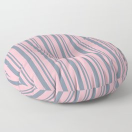 [ Thumbnail: Light Slate Gray & Light Pink Colored Lines Pattern Floor Pillow ]
