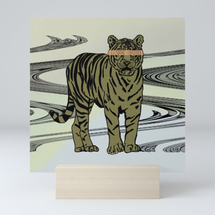 Graphic Tiger Glitch Mini Art Print