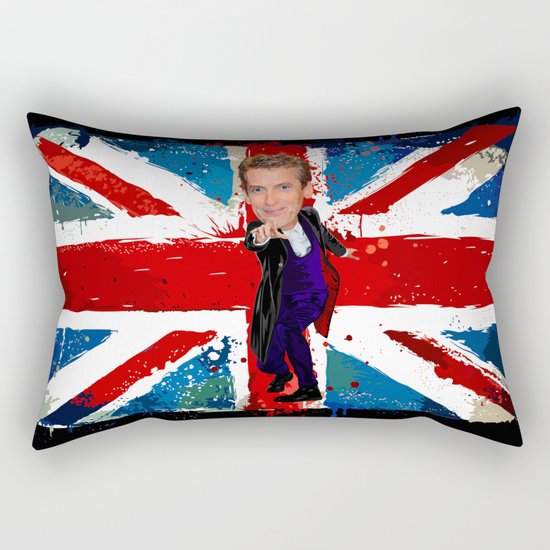 12th Doctor who Egg Head Caricature art Rectangular Pillow