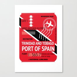 Trinidad and Tobago port of Spain travel ticket Canvas Print