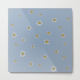 Daisies in powder blue Metal Print | Daisiesblue, Flowerpower, Daisies, Retroflowers, Painting, Summerdaisies, Minimaldaisies, Vintagedaisies, Frenchprovincial, Hippiedaisies 