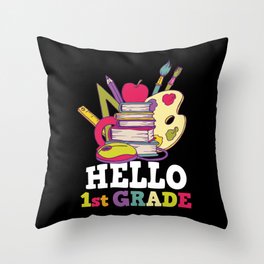 Hello 1st Grade Back To School Throw Pillow