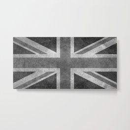 British Union Jack flag in grungy tex Metal Print