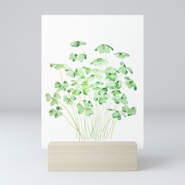 green clover leaf  watercolor arts 2021 Mini Art Print
