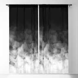Ombre Black White Minimal Blackout Curtain