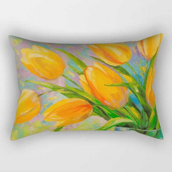 A bouquet of tulips Rectangular Pillow