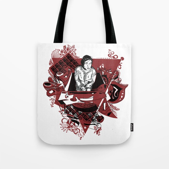Girl in a triangle Tote Bag