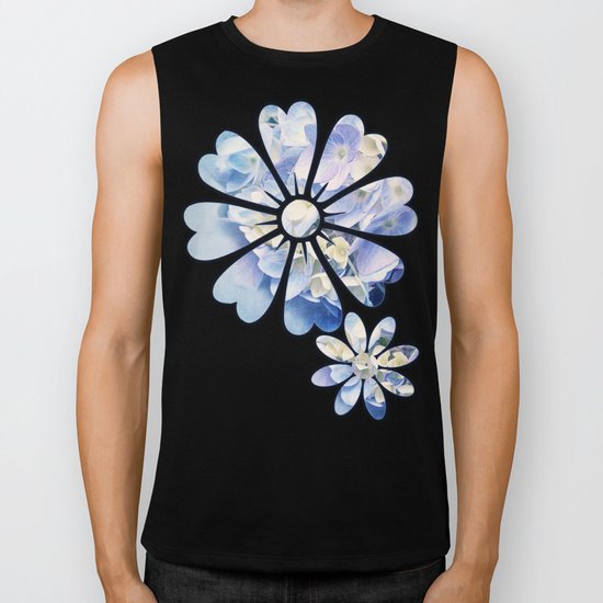 BLUE HYDRANGEA Biker Tank