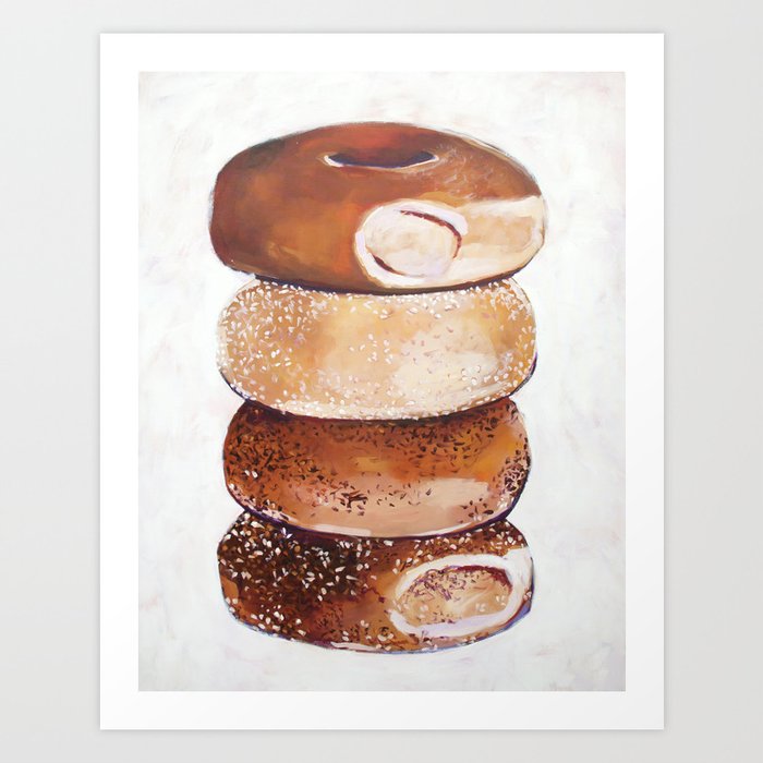 Stack of Bagels Art Print