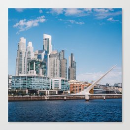 Argentina Photography - Puente De La Mujer In The Center Of Buenos Aires Canvas Print