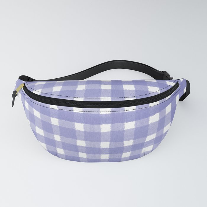 Purple Watercolour Farmhouse Style Gingham Check Fanny Pack