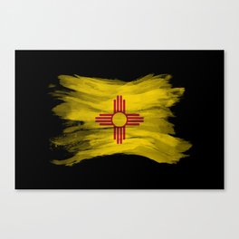 New Mexico state flag brush stroke, New Mexico flag background Canvas Print