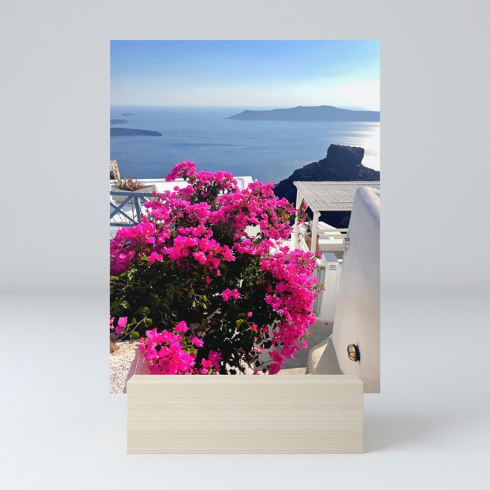 Amazing view in Santorini, Greece Mini Art Print