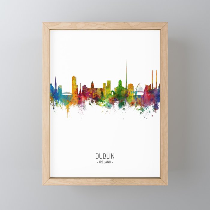 Dublin Ireland Skyline Framed Mini Art Print