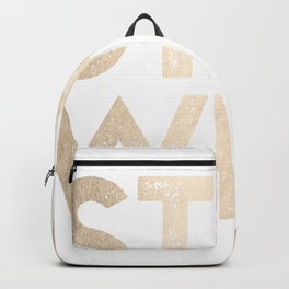 Stay Wild White Gold Quote Backpack