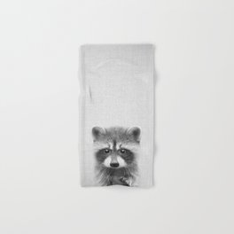 Raccoon - Black & White Hand & Bath Towel