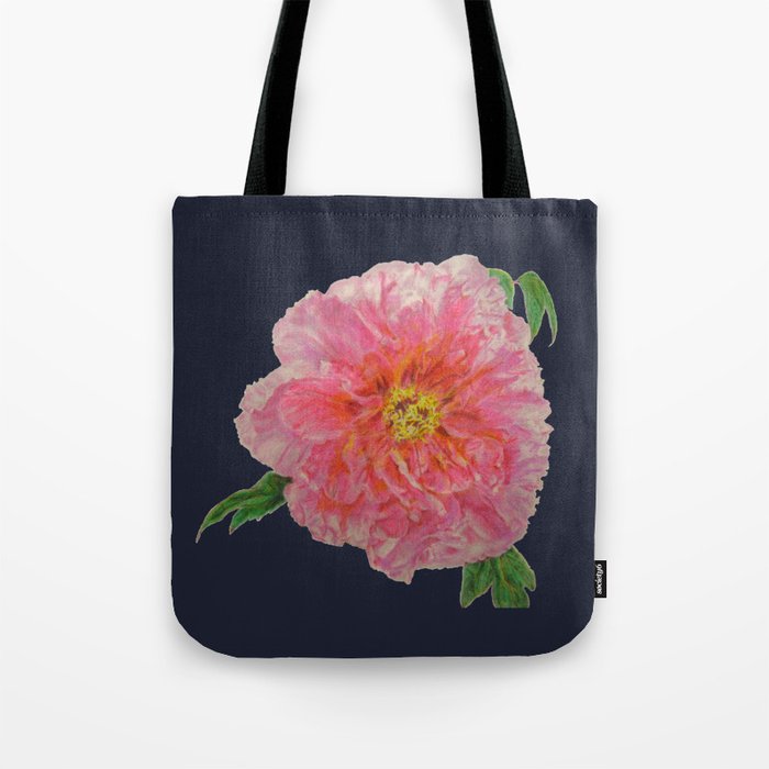 Pink Peony Floral Tote Bag