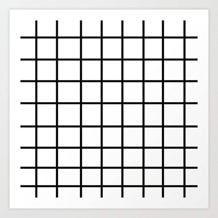 Grid White & Black Art Print