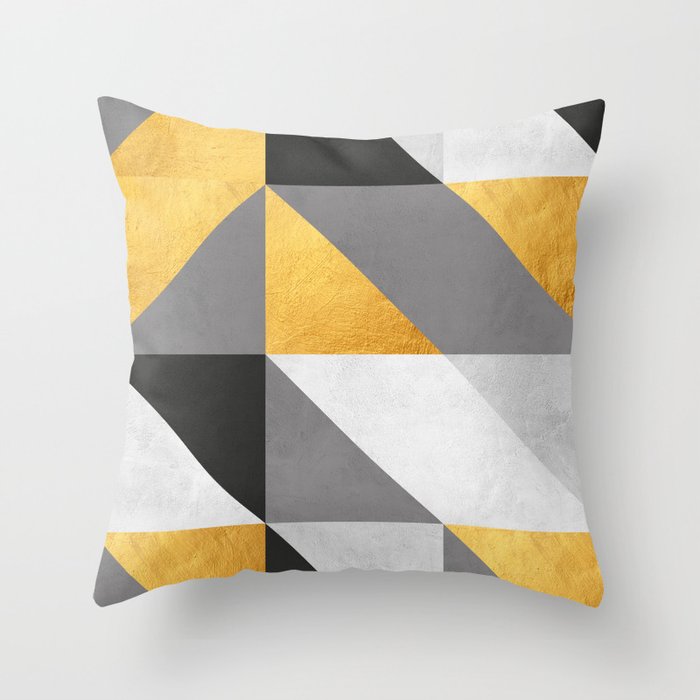 Gold Composition I Throw Pillow