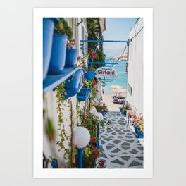 The G blue and white  Art Print