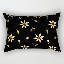 Yellow sunflowers on black background Rectangular Pillow