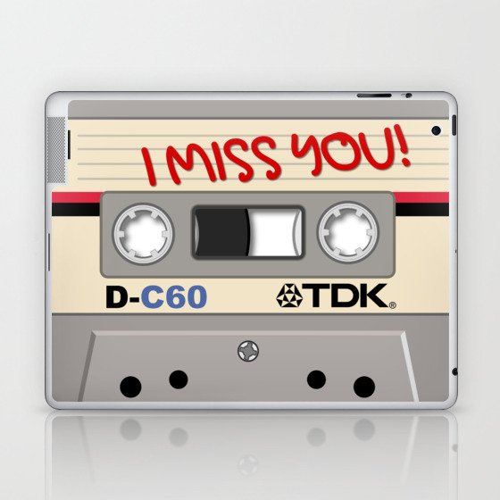 Vintage Audio Tape Tdk I Miss You Laptop Ipad Skin By